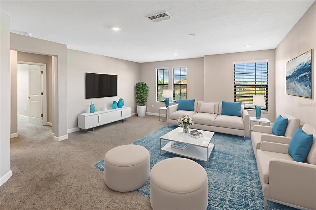 Interior, Living room, Recessed Lighting