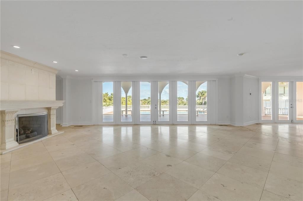 Empty room, Fireplace, Interior, Recessed Lighting