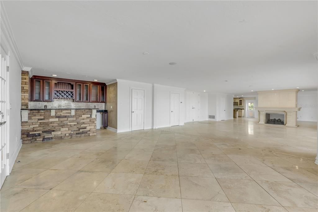 Empty room, Fireplace, Interior, Recessed Lighting