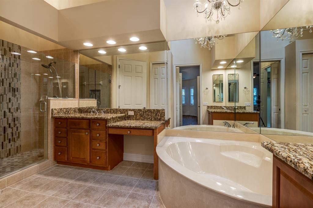 Bathroom, Dual Sink Vanities, Glass Shower, Interior
