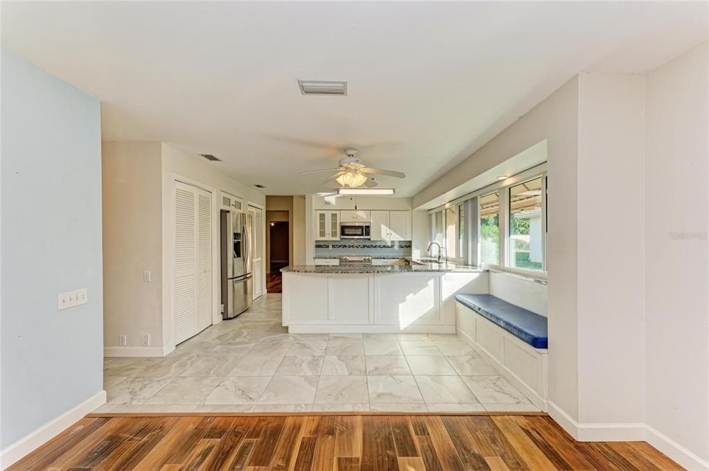 Interior, Kitchen, Marble, Wood Texture Flooring