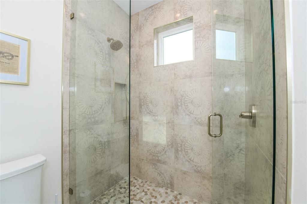 Bathroom, Glass Shower, Interior, Marble Walls
