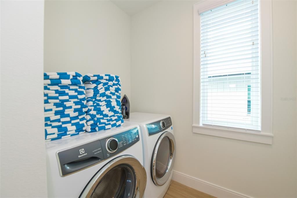 Interior, Washer, Wood Texture Flooring