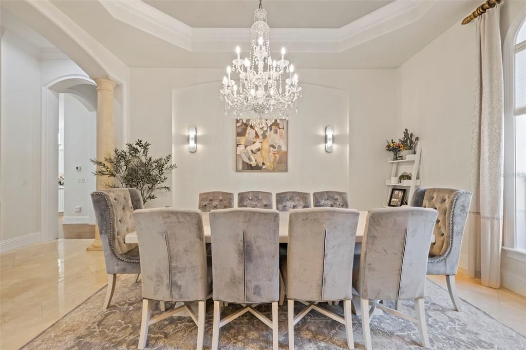 Chandelier, Dining room, Interior