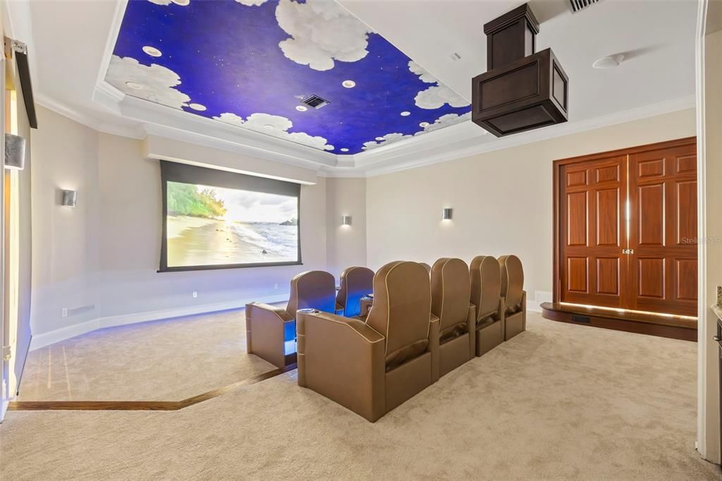 Interior, Projection Screen, Recessed Lighting, Theatre Room