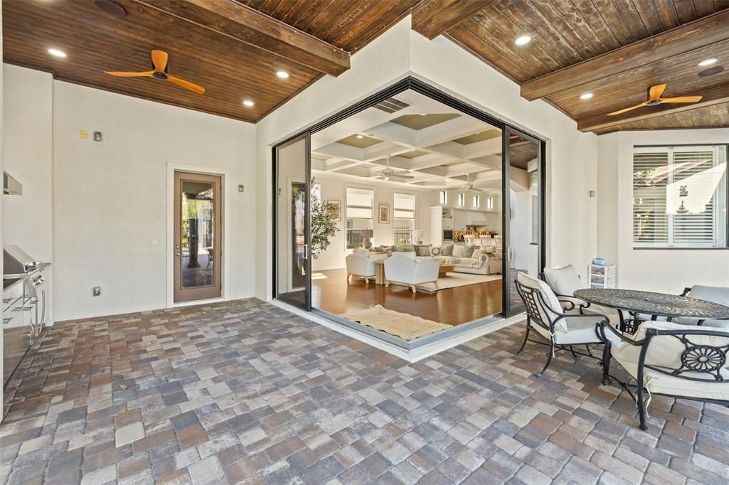 Interior, Living room, Recessed Lighting, Wooden Beams, Wooden Ceilings