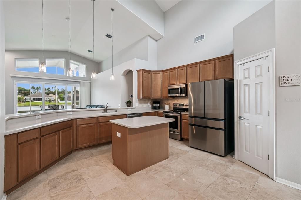 Interior, Kitchen, Pendant Lights, Stainless Steel Appliances