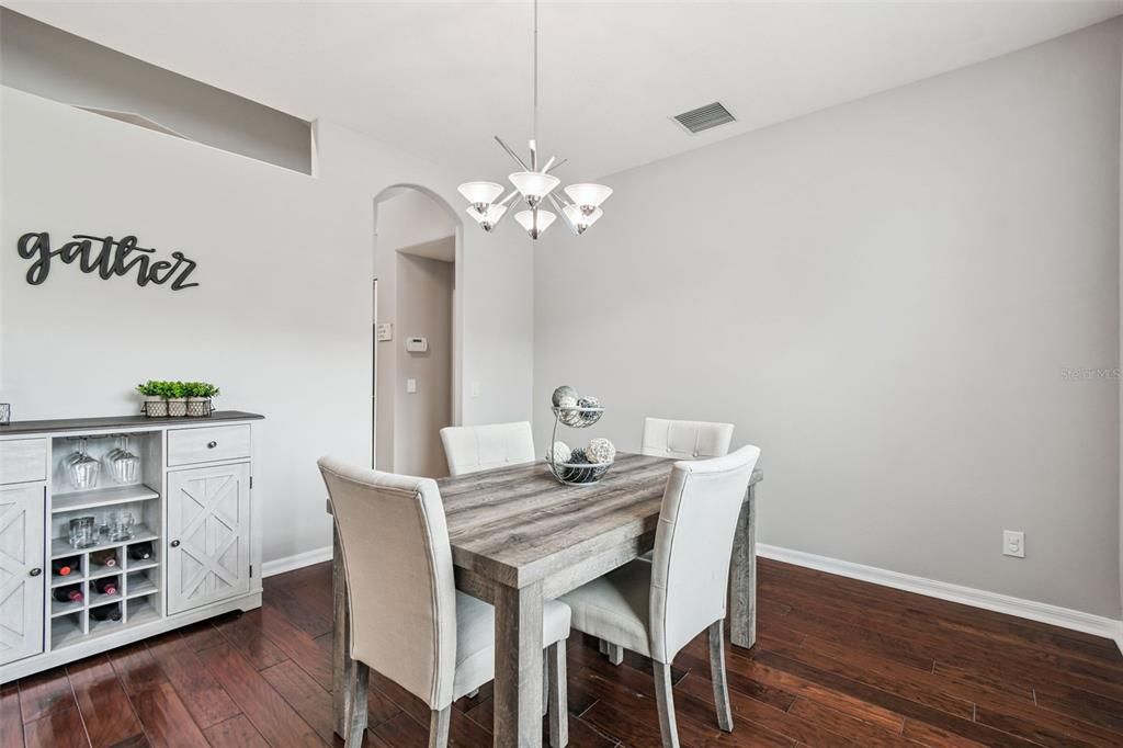 Chandelier, Dining room, Interior, Wood Texture Flooring
