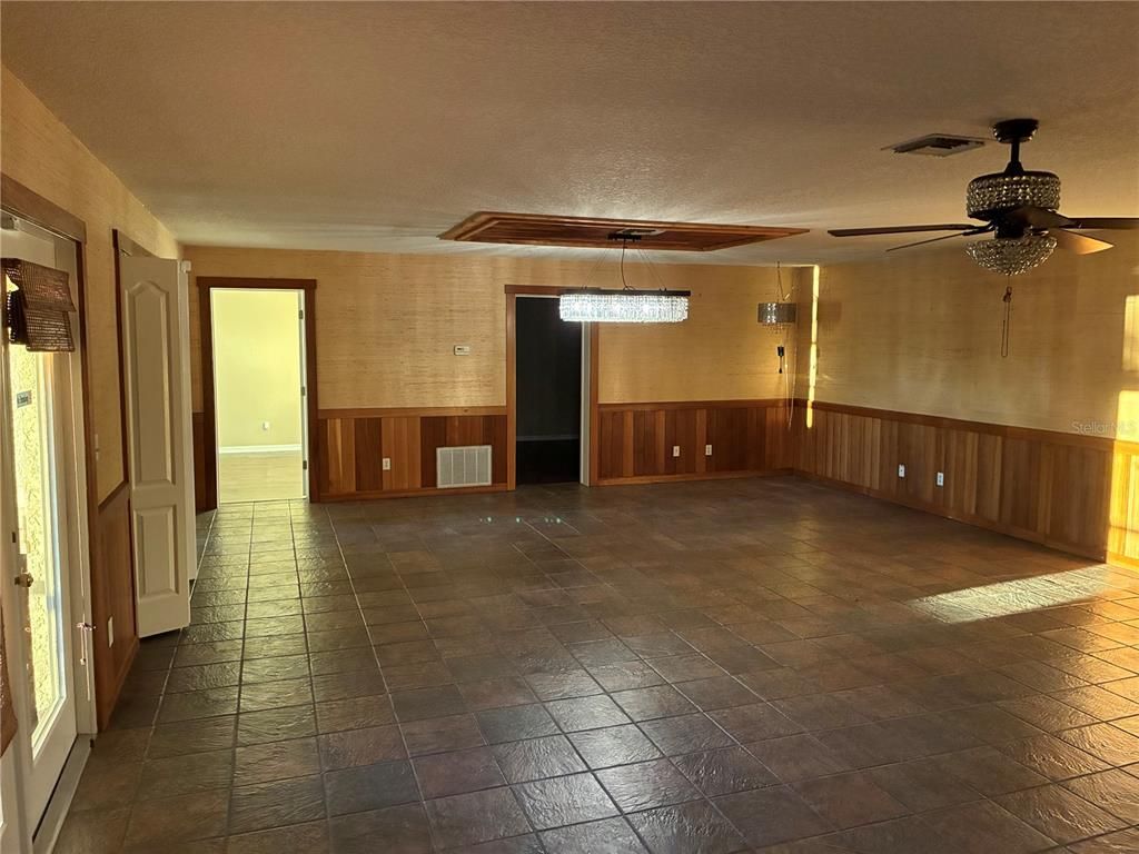 Chandelier, Empty room, Interior