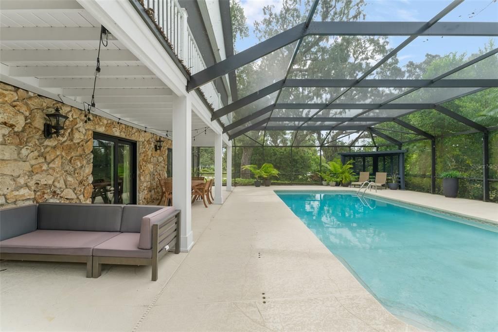 Glass Ceilings, Interior, Pool, Stone Walls, Sun Room