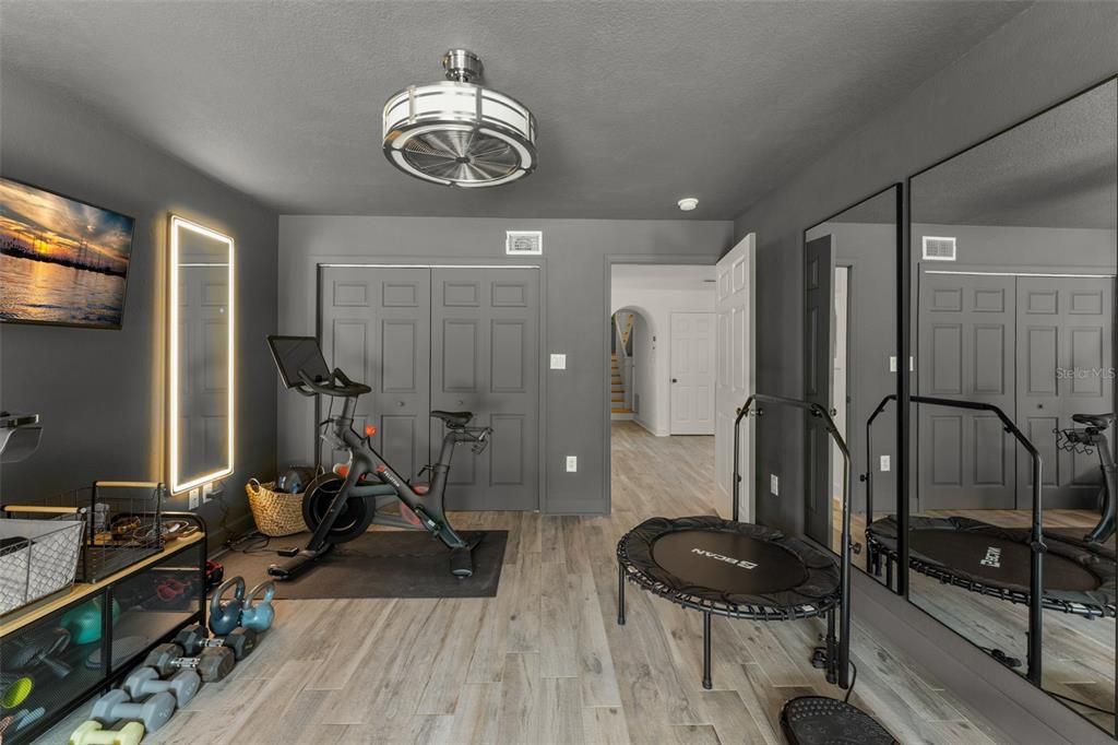 Fitness Equipment, Interior, Wood Texture Flooring
