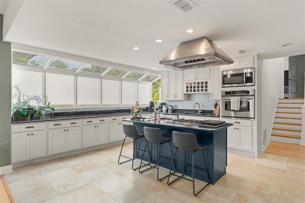 Glass Ceilings, Interior, Kitchen, Recessed Lighting, Stainless Steel Appliances