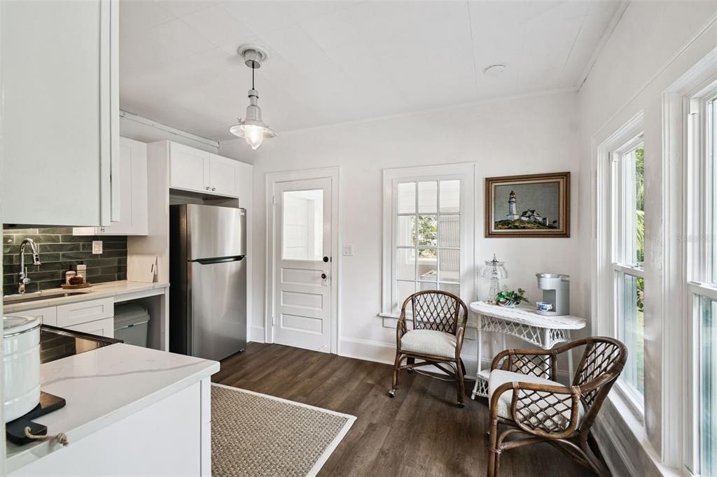 Interior, Kitchen, Pendant Lights, Stainless Steel Appliances, Wood Texture Flooring