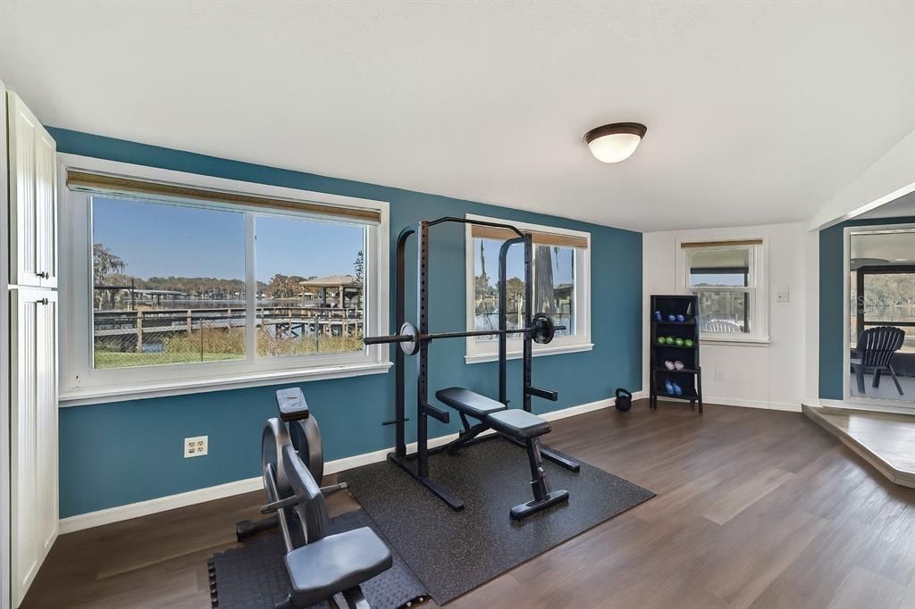 Fitness Equipment, Interior, Wood Texture Flooring