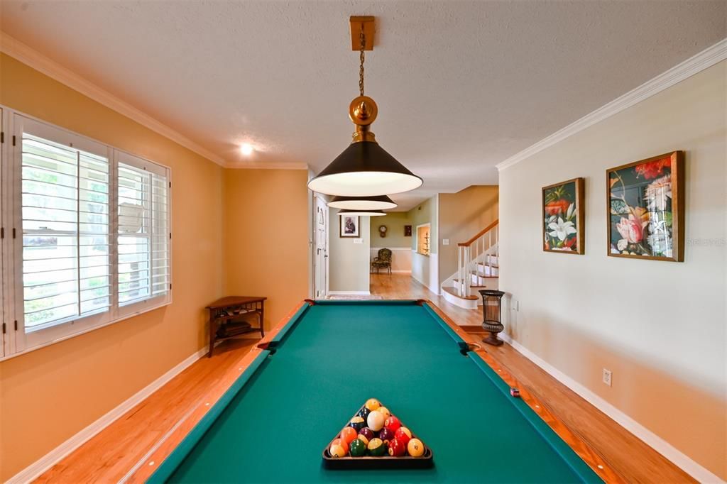 Billiard Table, Game Room, Interior, Pendant Lights, Recessed Lighting