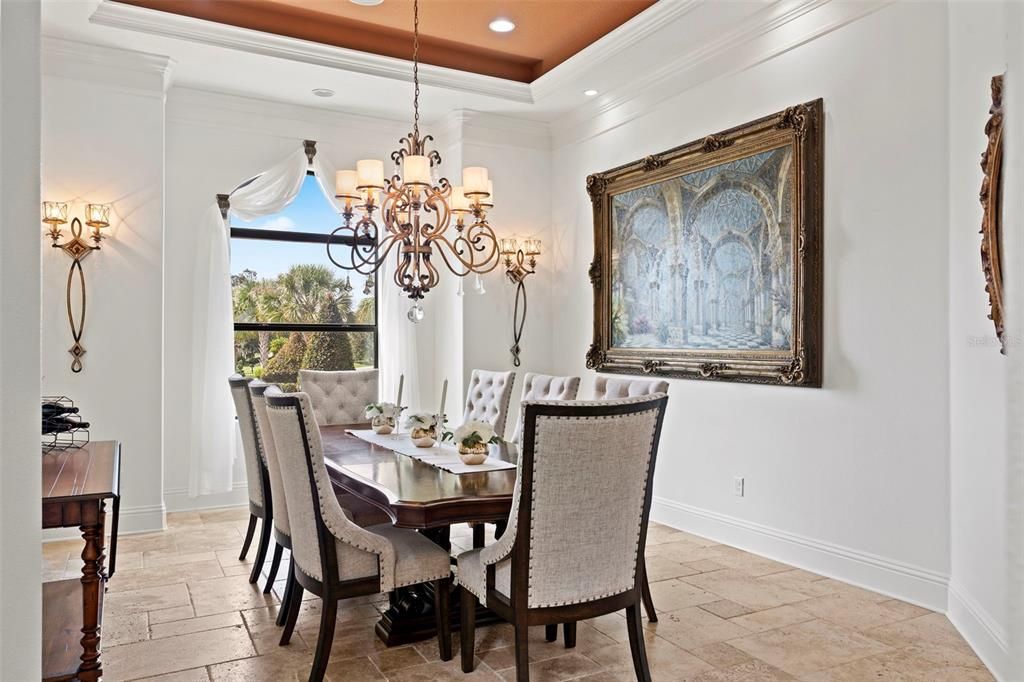 Chandelier, Dining room, Interior, Recessed Lighting