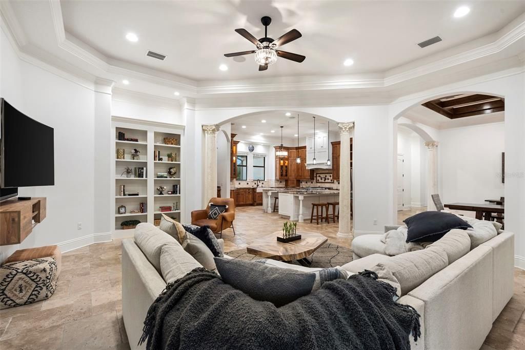 Interior, Kitchen, Living room, Pendant Lights, Recessed Lighting, Stainless Steel Appliances