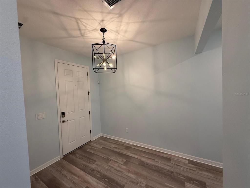 Empty room, Interior, Pendant Lights, Wood Texture Flooring