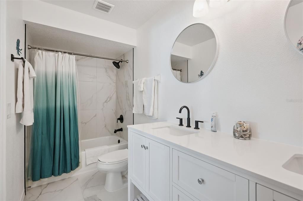 Bathroom, Dual Sink Vanities, Interior, Marble, Marble Walls