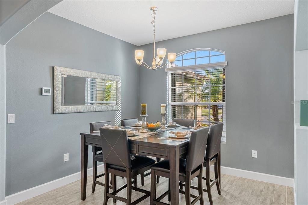 Chandelier, Dining room, Interior, Wood Texture Flooring