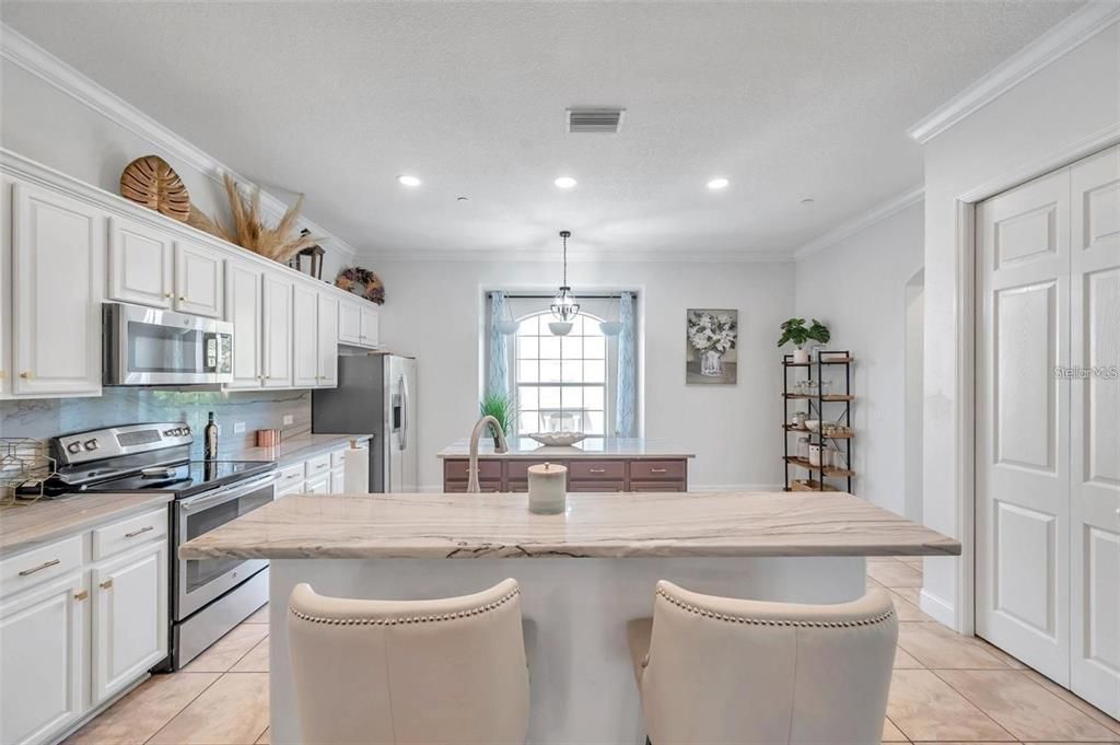 Interior, Kitchen, Pendant Lights, Recessed Lighting, Stainless Steel Appliances