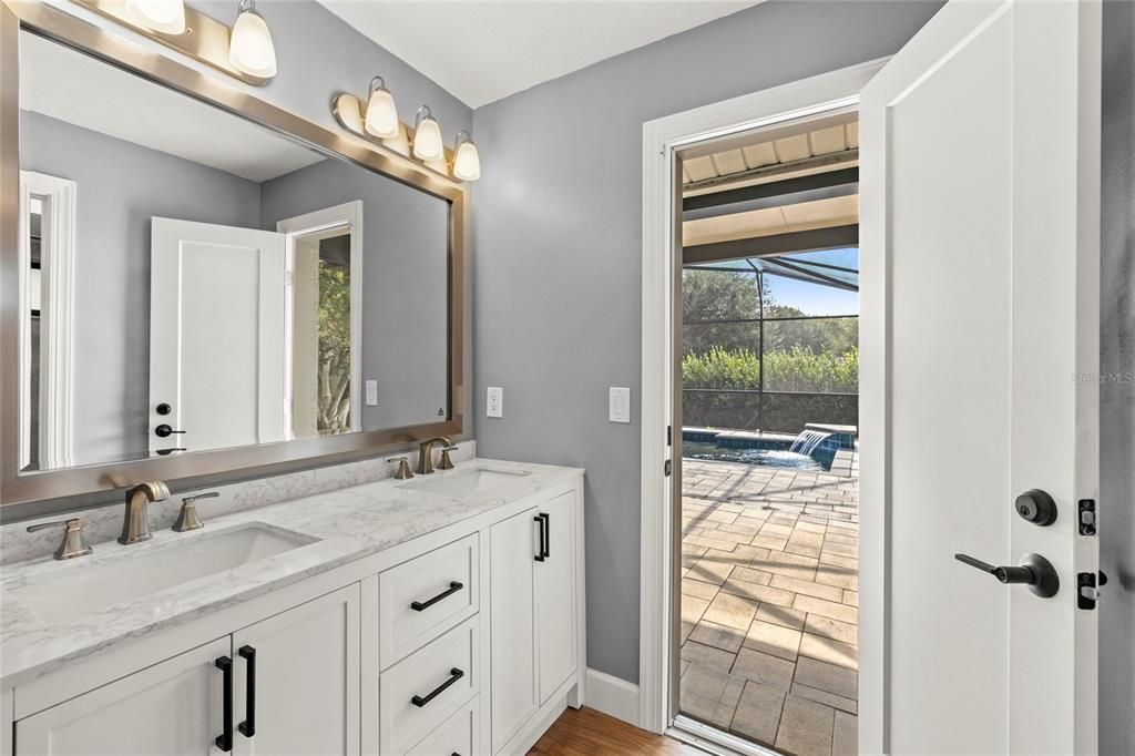 Bathroom, Dual Sink Vanities, Interior, Wood Texture Flooring