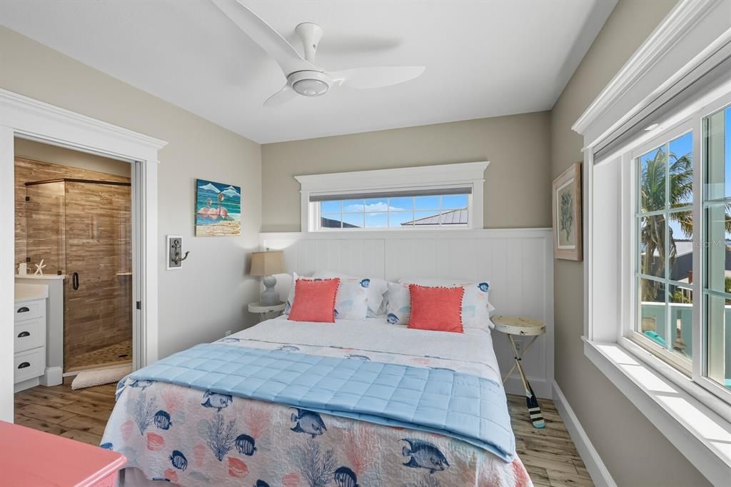 Bathroom, Bedroom, Glass Shower, Interior, Wood Texture Flooring