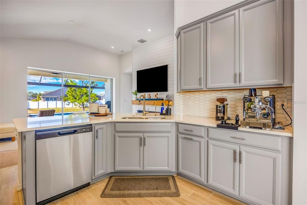 Interior, Kitchen, Recessed Lighting, Wood Texture Flooring