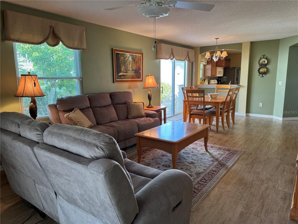 Chandelier, Dining room, Interior, Kitchen, Living room, Pendant Lights, Wood Texture Flooring
