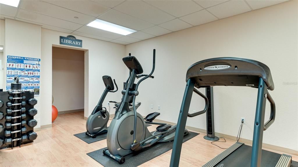 Fitness Equipment, Interior, Recessed Lighting, Wood Texture Flooring