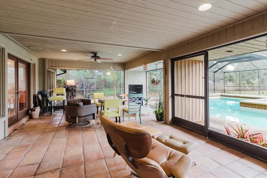 Dining room, Glass Ceilings, Interior, Pool, Recessed Lighting, Sun Room
