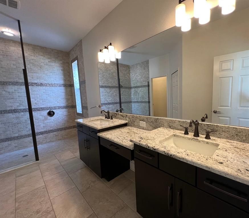 Bathroom, Dual Sink Vanities, Glass Shower, Interior