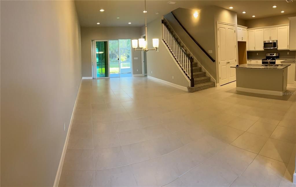 Chandelier, Interior, Kitchen, Pendant Lights, Recessed Lighting, Stainless Steel Appliances