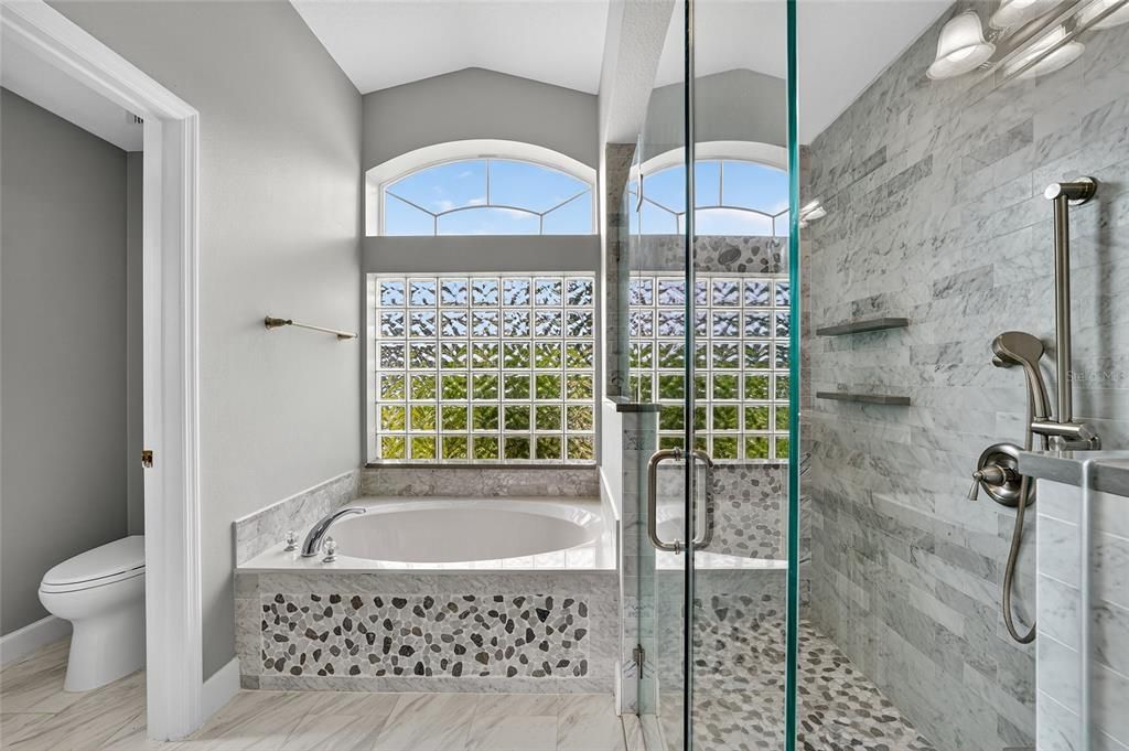 Bathroom, Glass Shower, Interior, Marble Walls