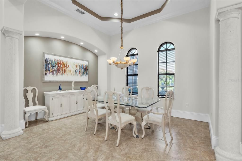 Chandelier, Dining room, Interior, Recessed Lighting