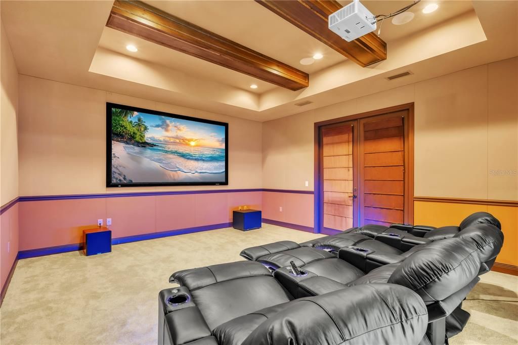 Home Theatre Room, Interior, Projection Screen, Recessed Lighting, Theatre Room