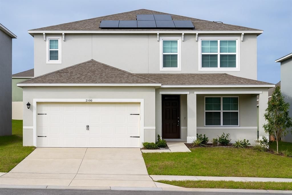 Attached, Exterior, Facade, Solar Panels, Ranch