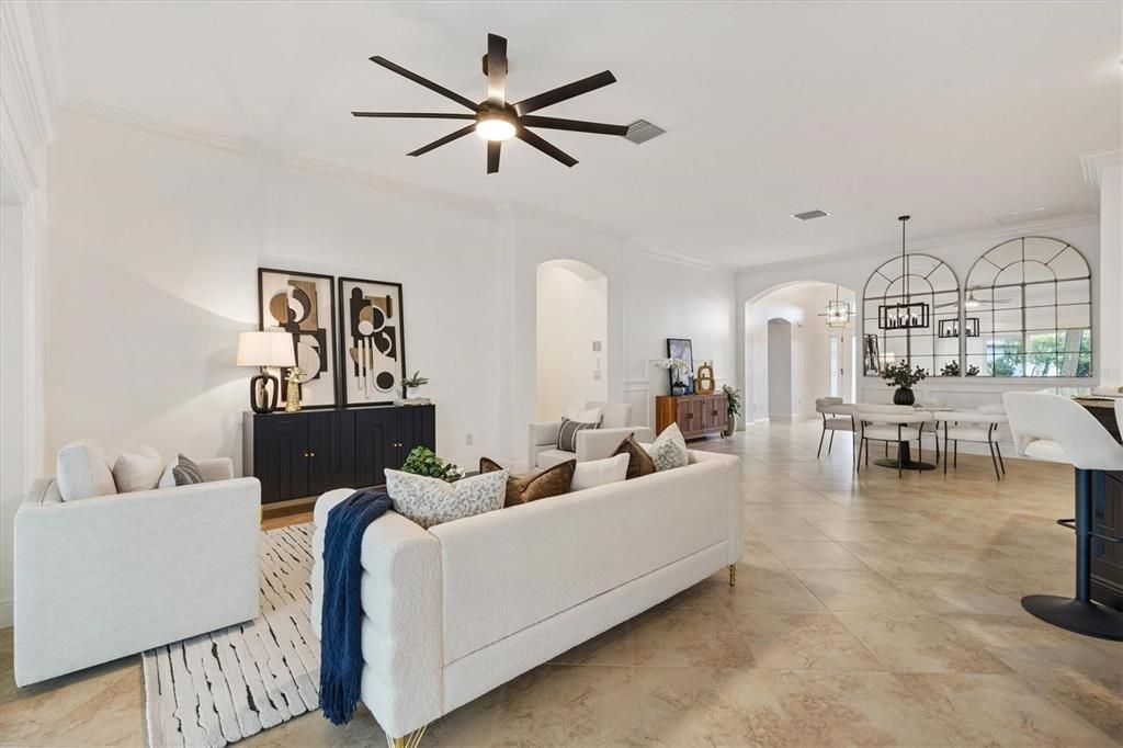 Dining room, Interior, Living room, Pendant Lights