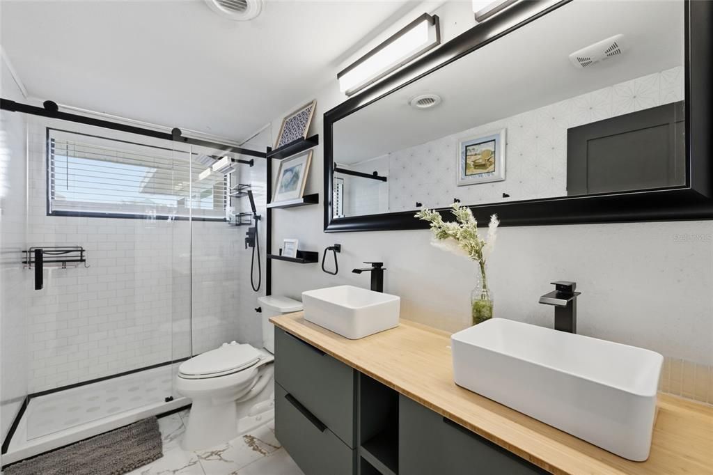 Bathroom, Glass Shower, Interior, Marble