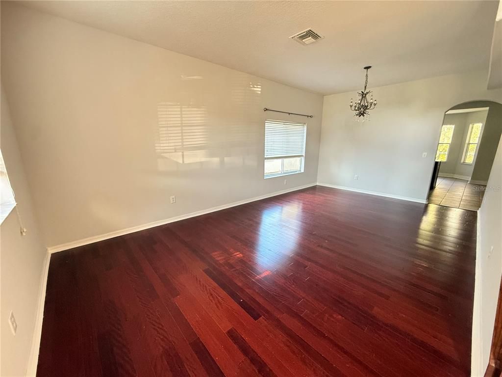 Chandelier, Empty room, Interior, Wood Texture Flooring