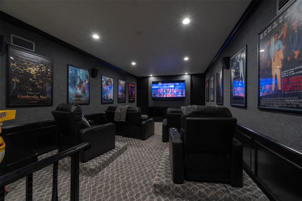 Home Theatre Room, Interior, Projection Screen, Recessed Lighting, Theatre Room