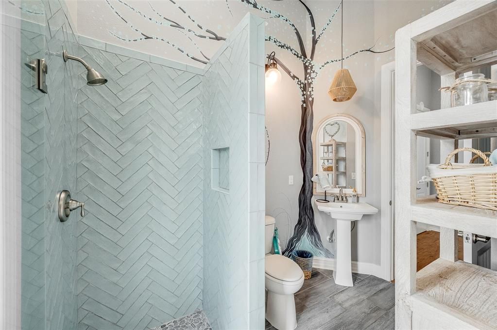 Bathroom, Interior, Wood Texture Flooring