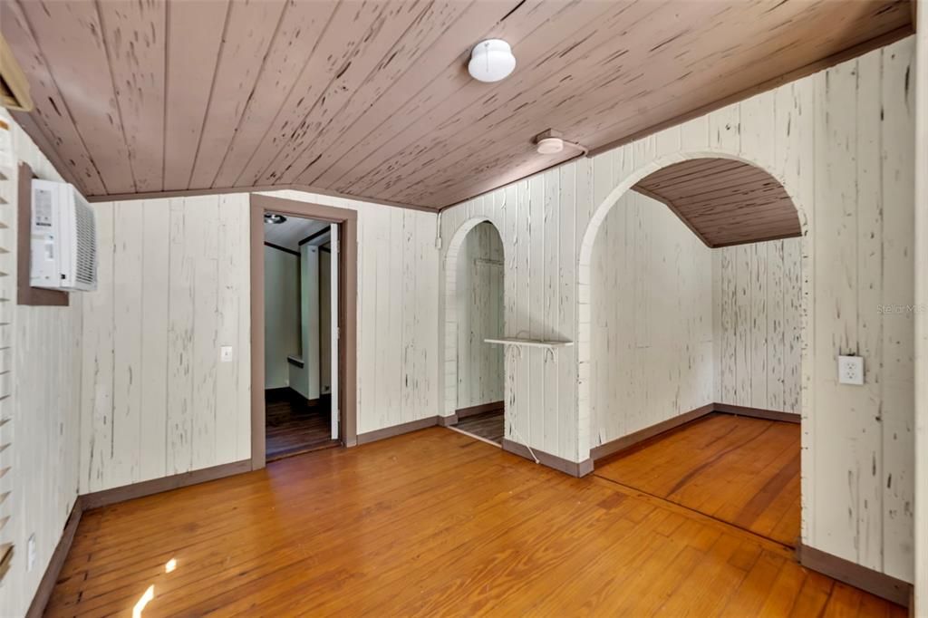 Empty room, Interior, Wooden Ceilings, Wood Texture Flooring, Wooden Walls