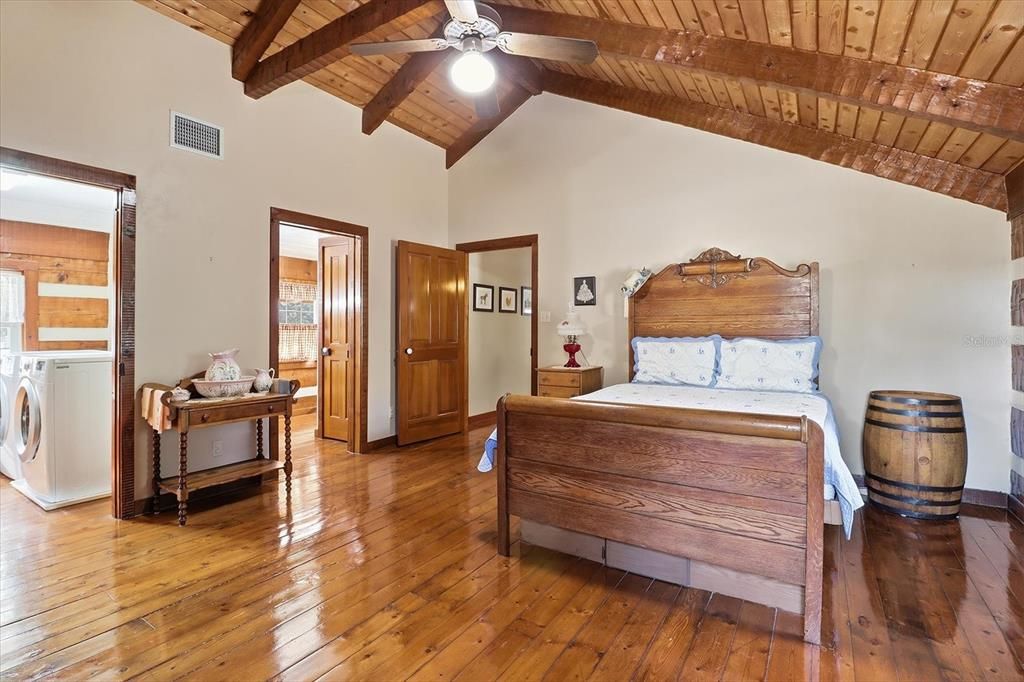 Bedroom, Interior, Wooden Beams, Wooden Ceilings, Wood Texture Flooring
