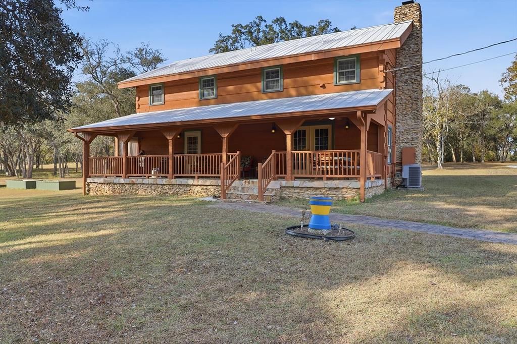 Backyard, Exterior, Facade, Log Home