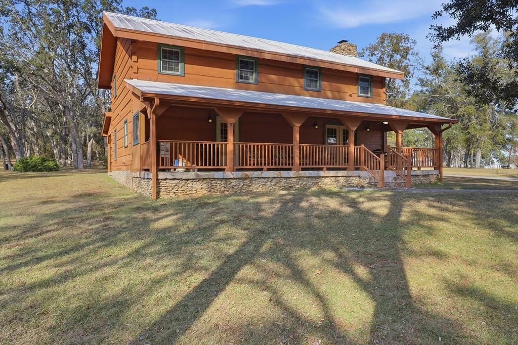 Backyard, Exterior, Facade, Log Home