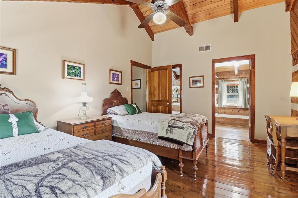 Bedroom, Interior, Wooden Beams, Wooden Ceilings, Wood Texture Flooring