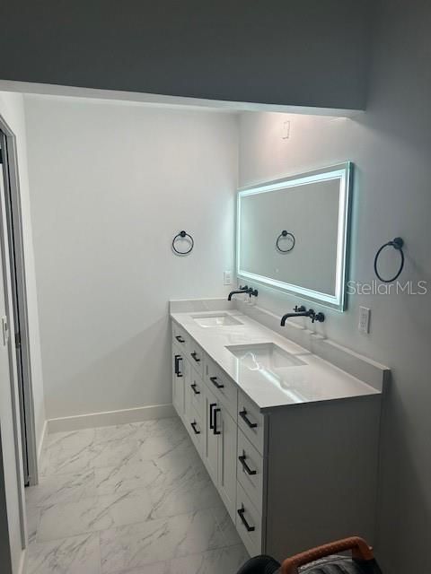 Bathroom, Dual Sink Vanities, Interior, Marble