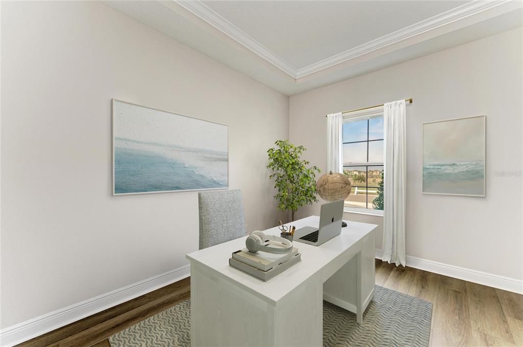 Home Office, Interior, Wood Texture Flooring