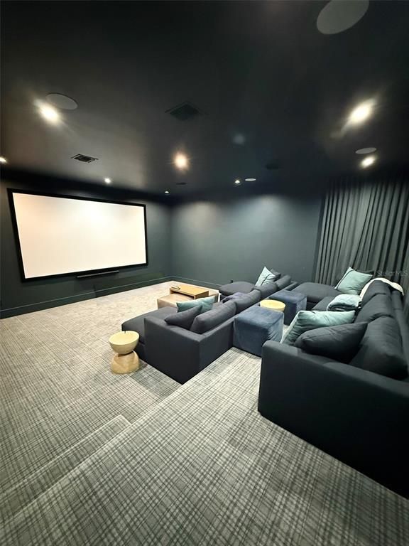 Interior, Projection Screen, Recessed Lighting, Theatre Room